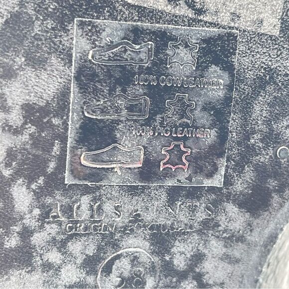 ALLSAINTS Rolene Animal Print Embossed Leather Western Block Heel Boots Size 7 - Picture 15 of 16